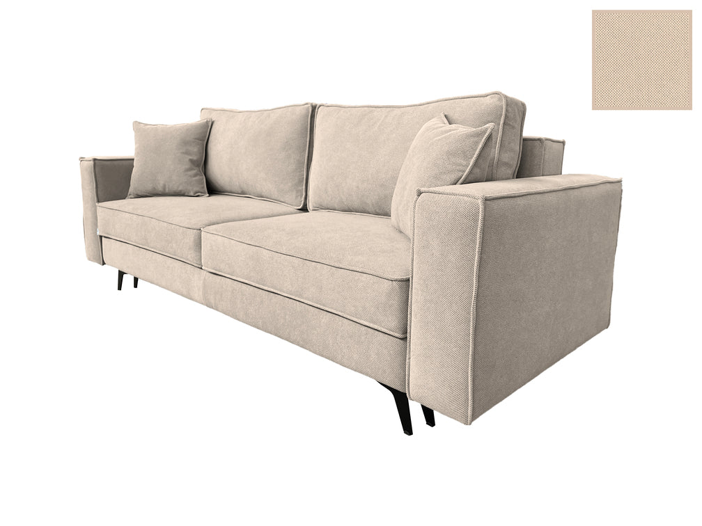 Canapea extensibilă EDNA cu picioare și ladă de depozitare, 230x90x85 cm