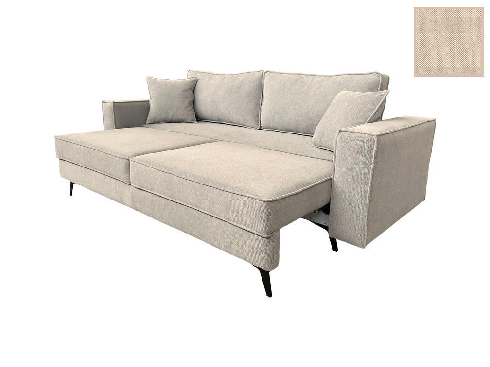 Canapea extensibilă EDNA cu picioare și ladă de depozitare, 230x90x85 cm