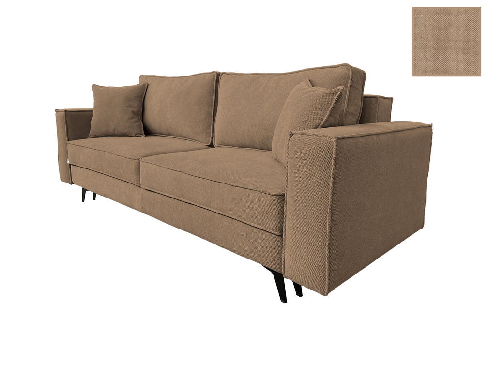 Canapea extensibilă EDNA cu picioare și ladă de depozitare, 230x90x85 cm