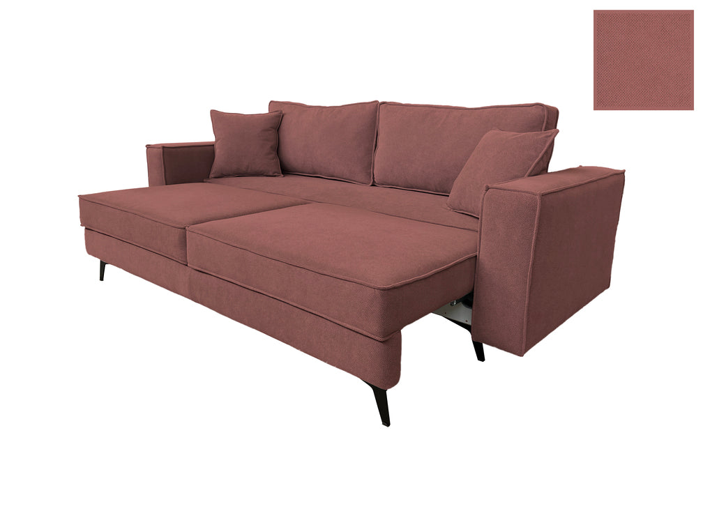 Canapea extensibilă EDNA cu picioare și ladă de depozitare, 230x90x85 cm
