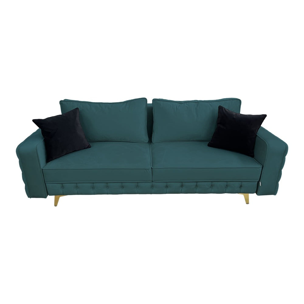 Canapea extensibilă SIENNA DIN CATIFEA, cu ladă de depozitare, 230x90x85 cm