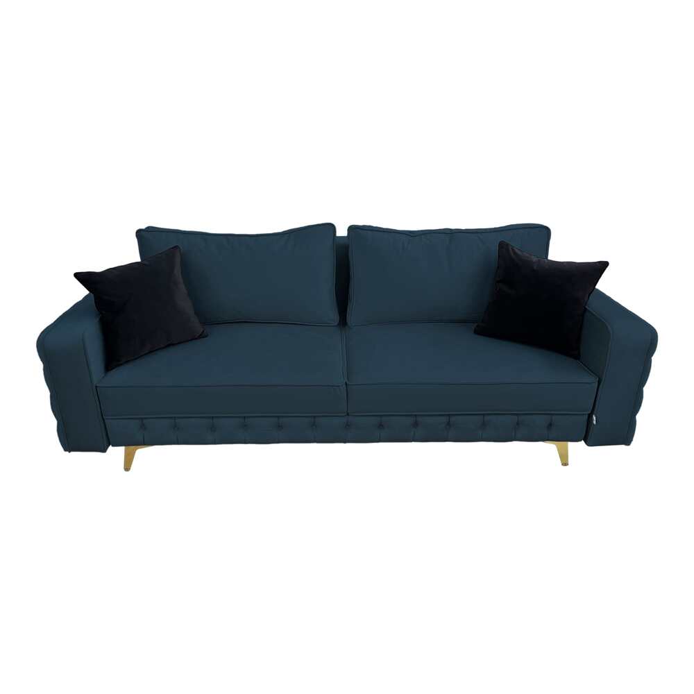 Canapea extensibilă SIENNA DIN CATIFEA, cu ladă de depozitare, 230x90x85 cm