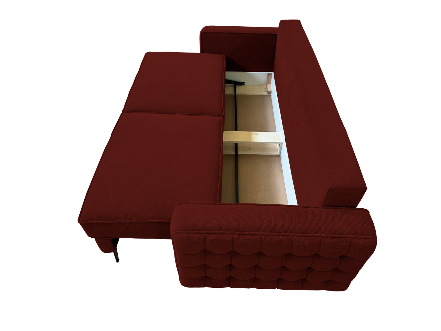 Canapea extensibilă SIENNA DIN STOFĂ, cu ladă de depozitare, 230x90x85 cm