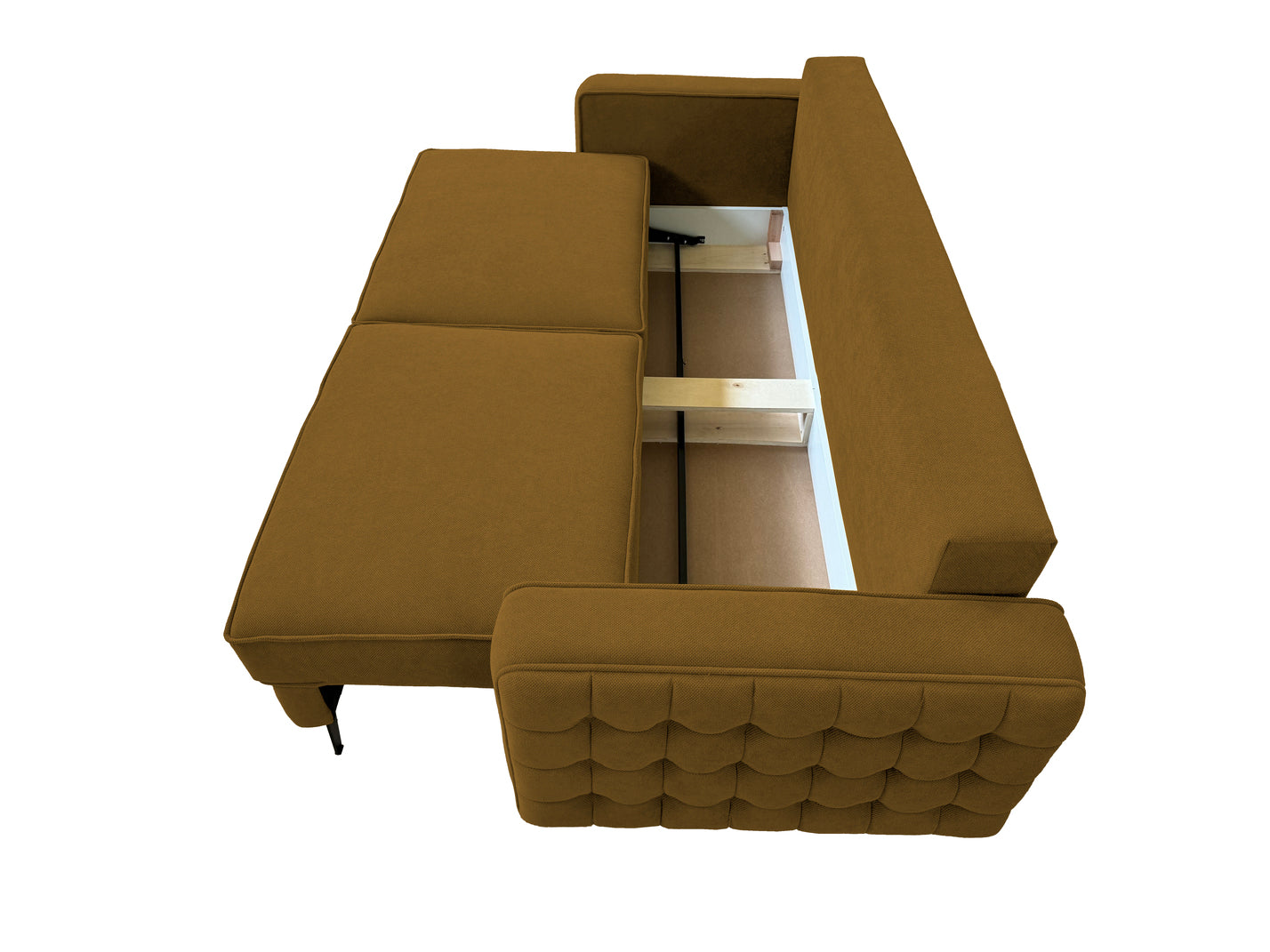 Canapea extensibilă SIENNA DIN STOFĂ, cu ladă de depozitare, 230x90x85 cm