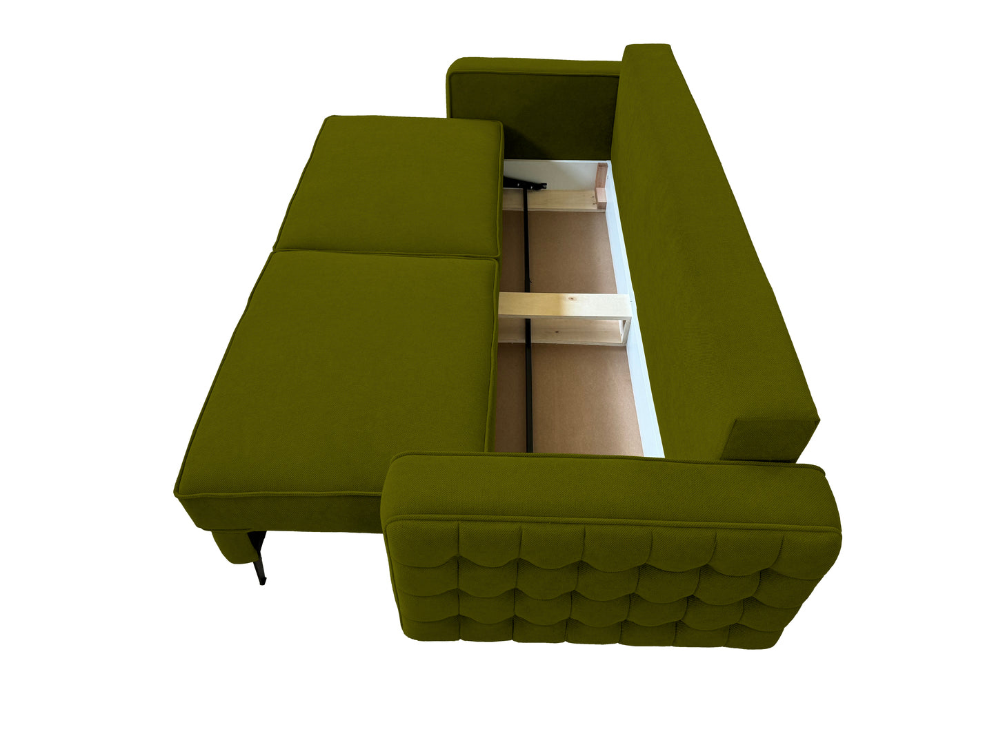 Canapea extensibilă SIENNA DIN STOFĂ, cu ladă de depozitare, 230x90x85 cm