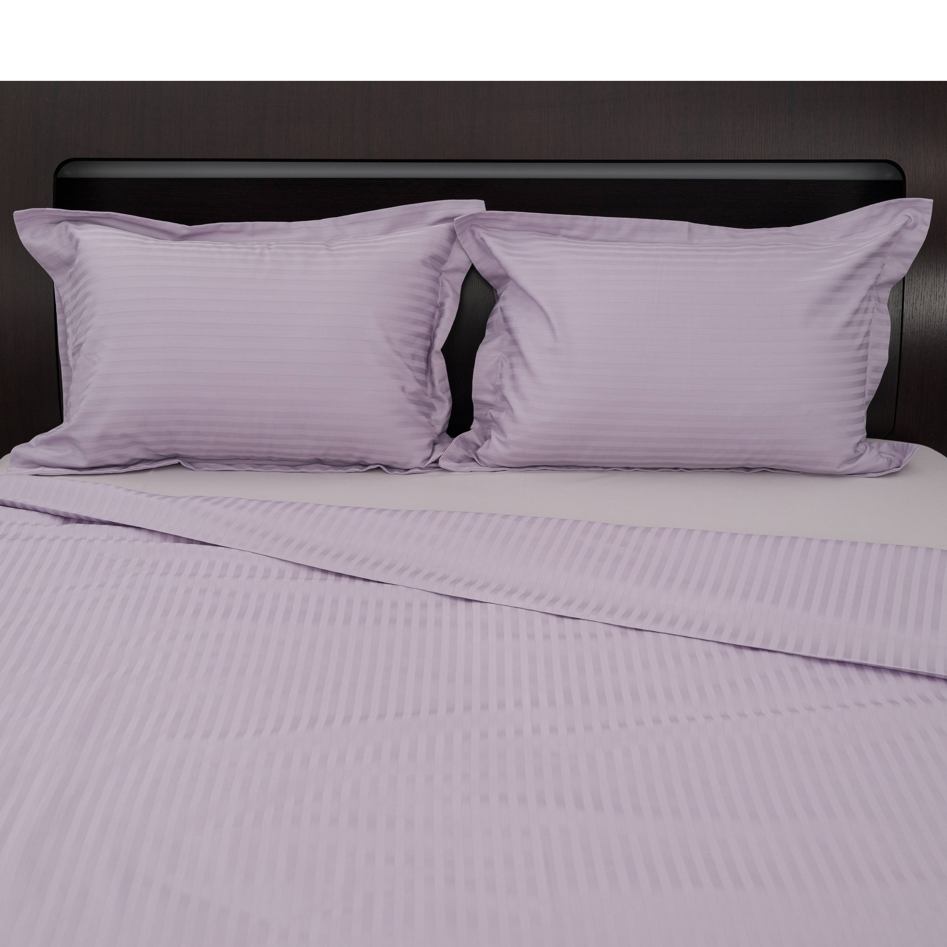 Lenjerie de pat 2 persoane din Bumbac 100% satinat dens cu dungi