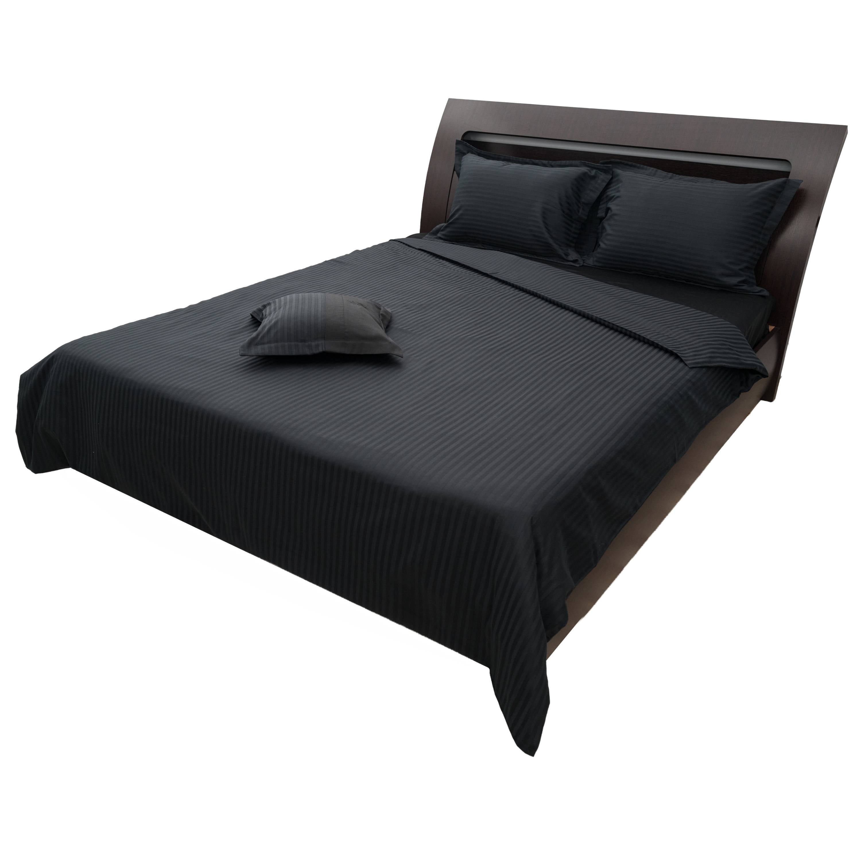 Lenjerie de pat 2 persoane din Bumbac 100% satinat dens cu dungi