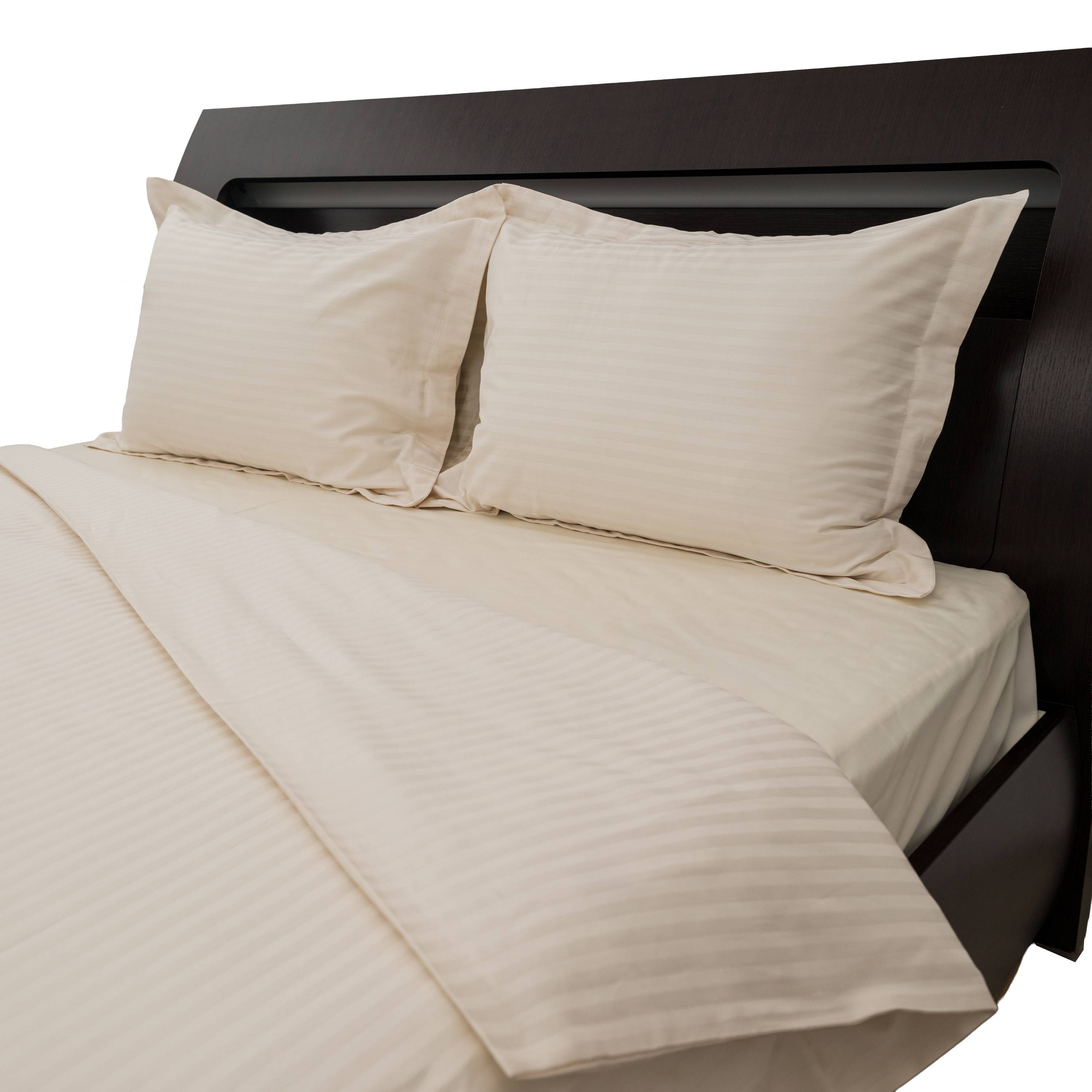 Lenjerie de pat 2 persoane din Bumbac 100% satinat dens cu dungi