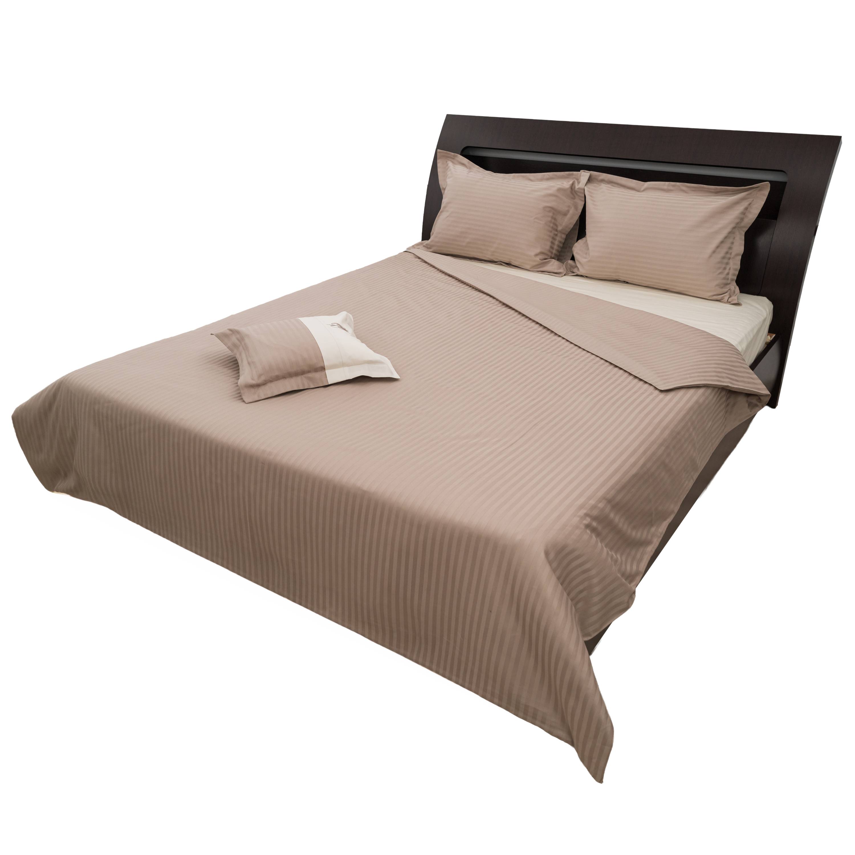 Lenjerie de pat 2 persoane din Bumbac 100% satinat dens cu dungi