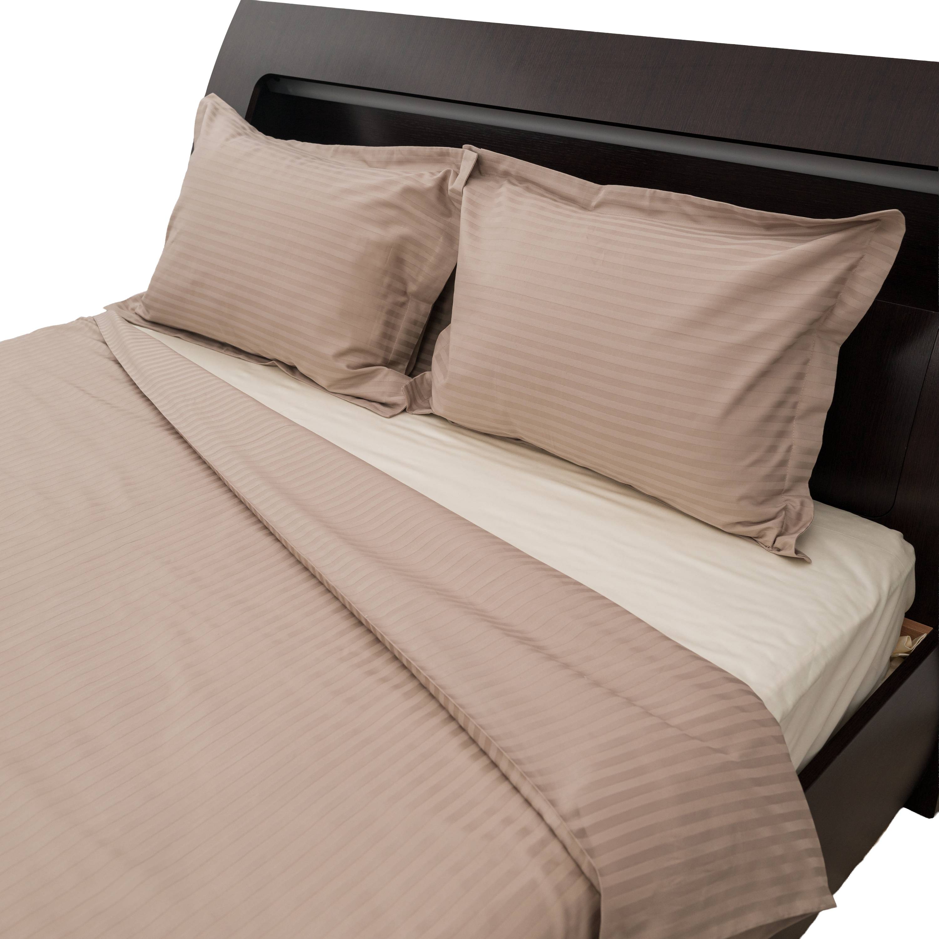 Lenjerie de pat 2 persoane din Bumbac 100% satinat dens cu dungi